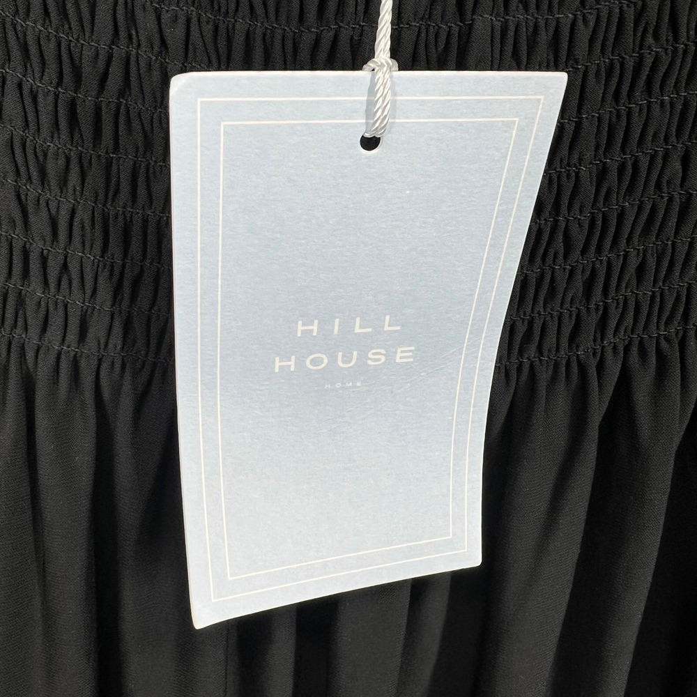 Hill House Home The Catalina Nap Dress Womens L Black Smocked Off Shoulder NWT - Picture 5 of 11